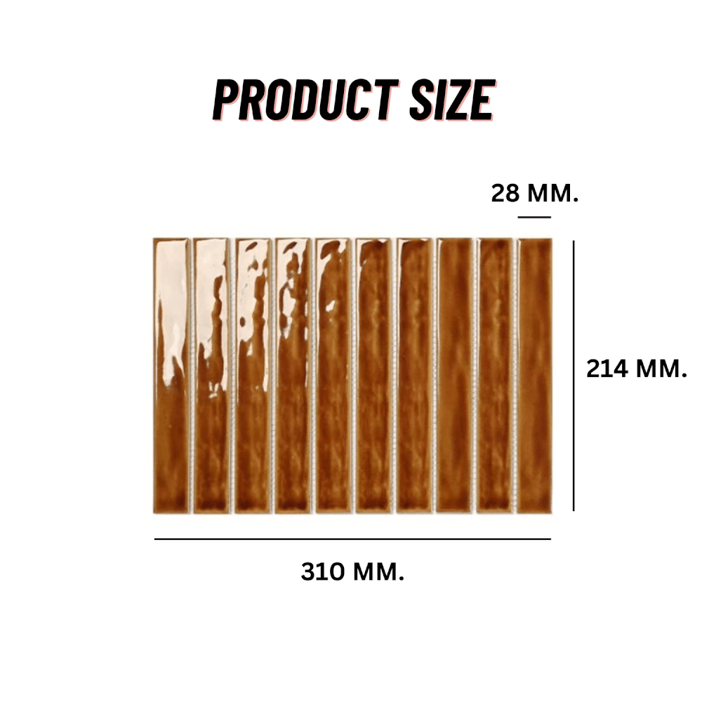โมเสค TIMELESS TILES รุ่น PAINTIO 31 X 21.4 ซม. สีน้ำตาล BROWN ผิวเงา_1